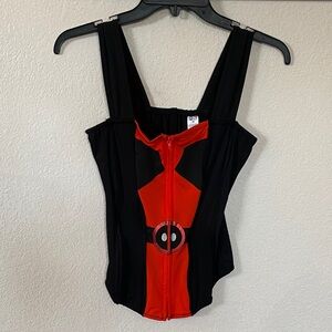 Marvel Deadpool zip corset top with boning
